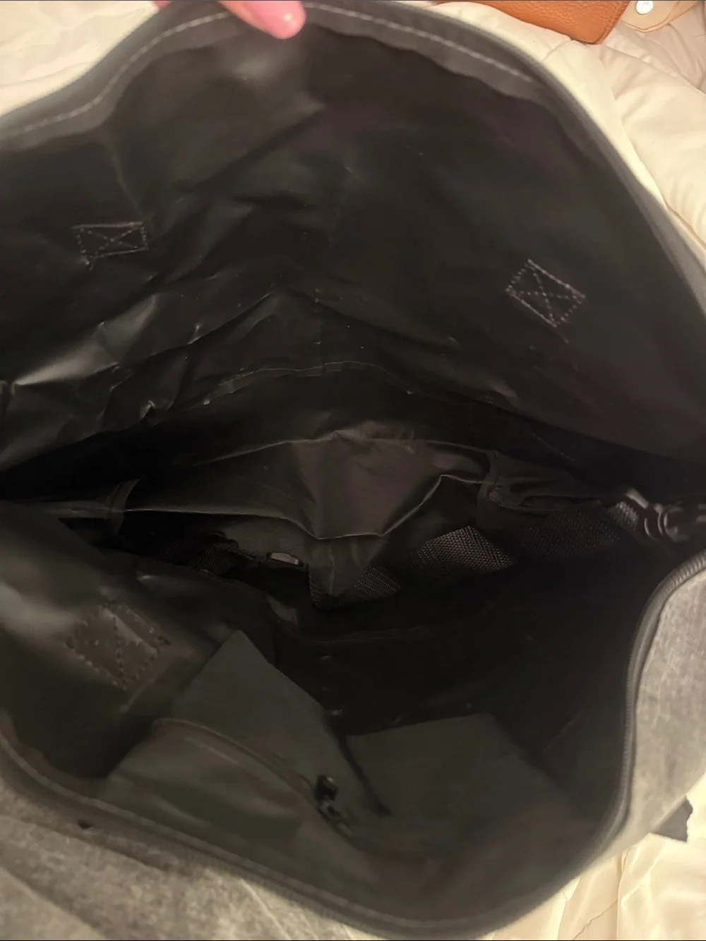 Men’s Gray & Black Travel Duffel Bag - Unbranded